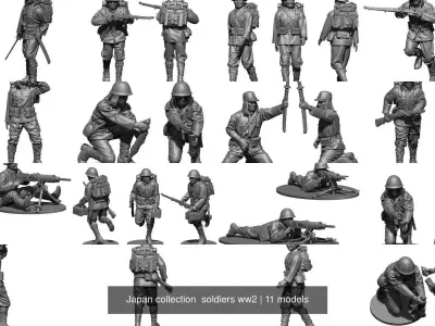 Japan collection  soldiers ww2 3D Model Pack