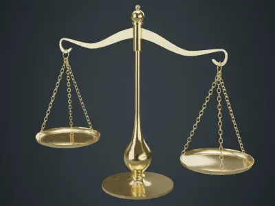 Balance Scale 1A Low-poly 3D model
