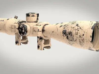 Rifle Scope Two Texture sets Low-poly 3D model