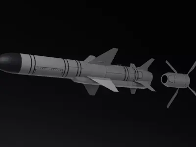 Kh-35 Anti-Ship Missile Game-Ready Rig-Ready  Free low-poly 3D model