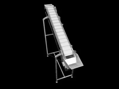 Plastic Modular Belt Elevator Low-poly 3D model