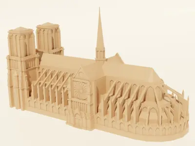 Notre-Dame de Paris 3D print model