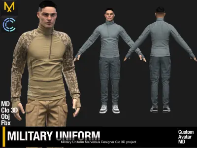 Tactical clothing Marvelous designer Clo 3D projects 3D Model Pack