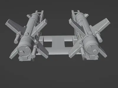 FALANGA 9M17 - FLEYTA - Anti-Tank Missile and Mount 3D print model