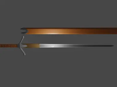 low poly claymore sword Free 3D model