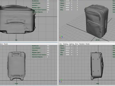Suitcase Low-poly 3D model buy