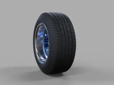 Wide car wheel 2 3D model