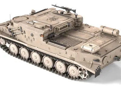 BTR 50 Amphibious Armored Tank Low-poly 3D model