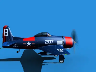 Grumman F8F-2 Bearcat V15 3D model