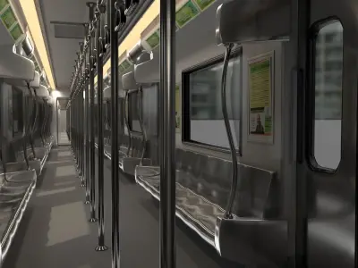 Delhi Metro with track  Low-poly 3D model