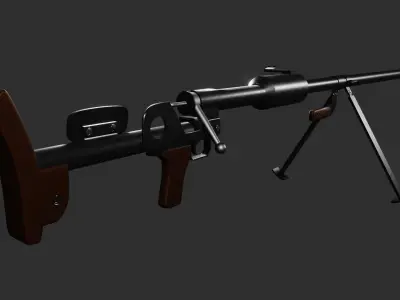 PTRD Anti-Tank Rifle Free 3D model