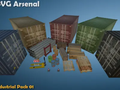 Industrial Package - HQ Low-poly 3D model