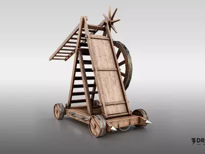 Medieval Scaling Ladder Low-poly 3D model