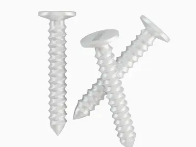 Aluminium Screw Set Low-poly 3D model