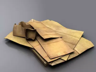 Cardboard Junk Low-poly 3D model