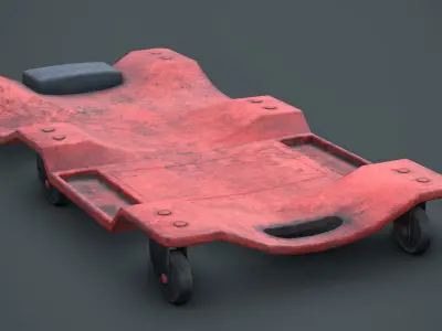 3D Realistic Worn Mechanic Plastic Creeper Low-poly 3D model