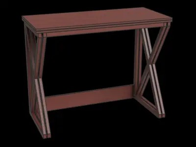 Brown Wooden Accent Table 3D model