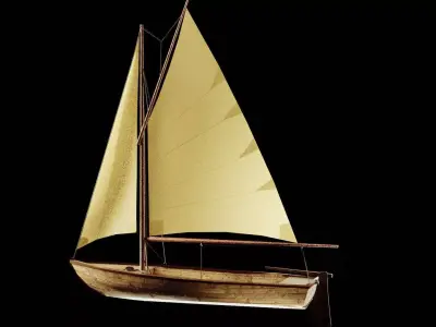 Coastal Skiff Sailboat 3D model