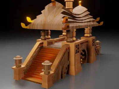 Japanese Architecture 3D model Low-poly 3D model