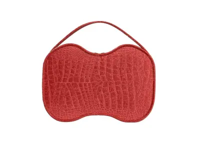 Red Leather Pouch Bag 3D model