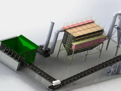 CALCITE FACILITY 0-160 MICRON 40 TONS -hour COMPLETE PROJECT 3D model