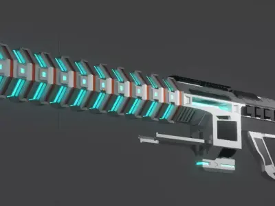 Railgun futuristic weapon 3D model