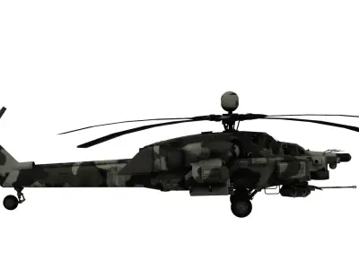 Lowpoly Mi-28 Helicopter 3D Model Low-poly 3D model