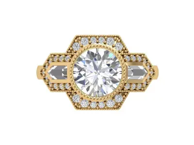 Art Deco Ring 3D print model 40