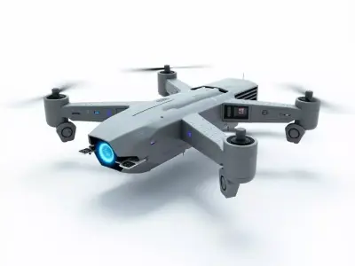 Military Recon Drone 3D Model Advanced Quadcopter Low-poly 3D model