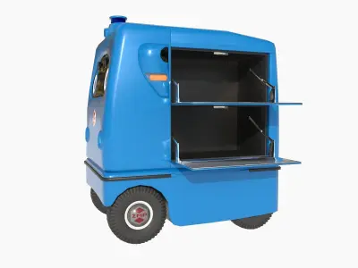Japanese delivery robot Deliro with downward opening doors 3D model