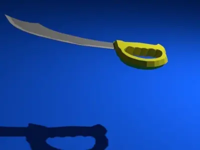 Low Poly Pirate Sword Free 3D model