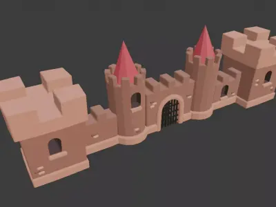 Lowpoly Castle Model Low-poly 3D model