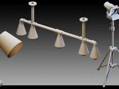 50- Industrial lightings 3D model