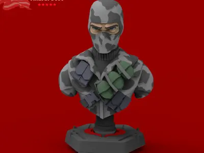 GI JOE characters Firefly Bust 3D print model