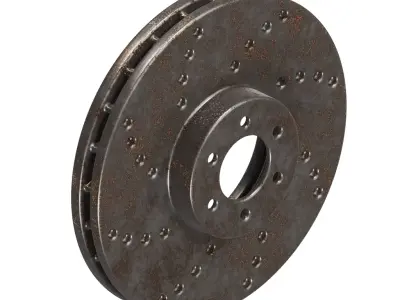 Rusty Car Disc Brake 3D model