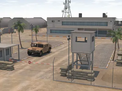Military Base - Scene Low-poly 3D model