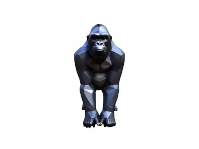 Portrait Powerful Dominant Gorilla 3d Render 3D model purchase