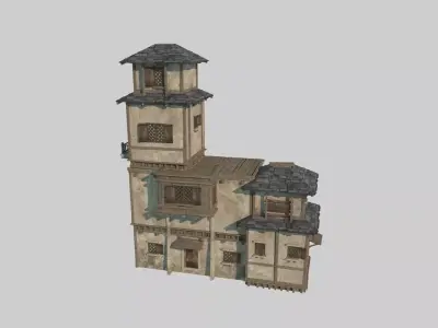Medieval houses buildings and residences 3D model