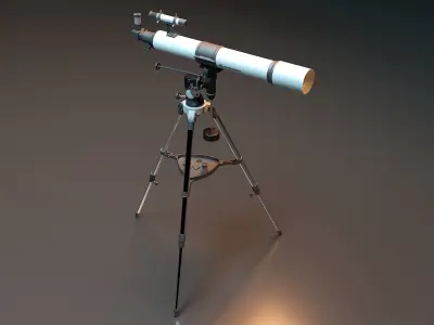 Telescope on tripod 3D model