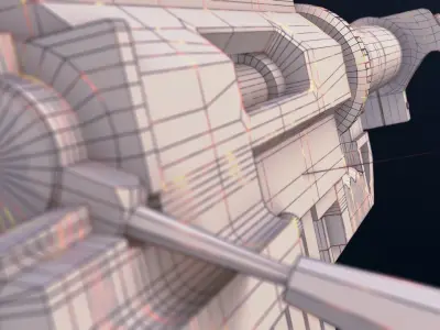 Sniper rifle CheyTac M200 Material low-poly Game 3D model