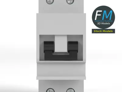 Electrical automatic double switch 3D model
