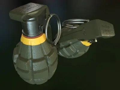 MK2 Pineapple Fragmentation grenade Low-poly 3D model