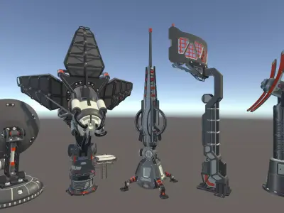 sci-fi signal tower 3D model