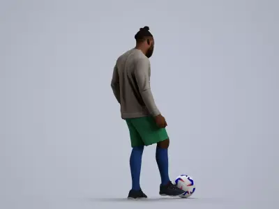 00486Aaron003 - Adult Black man exercising in sportswear for 3D model