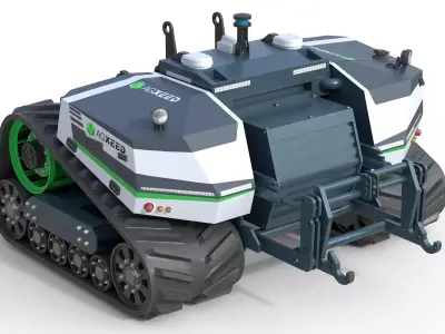 Agxeed AgBot 5 autonomous tractor Low-poly 3D model