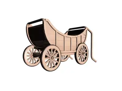 Wooden Cart 3D Printable Model 3D print model