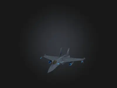 Futuristic Sci-Fi Jet Fighter 3D Model  Low-poly 3D model