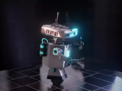 3D Sci-Fi  worker Robot in blender 3D model