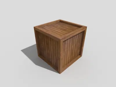 low poly wooden crate Low-poly 3D model