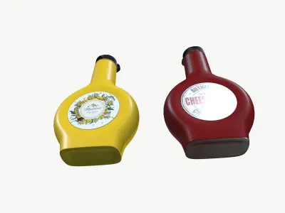 Sauce bottle Low-poly 3D model